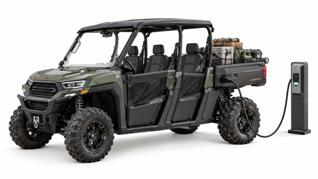 Electric side-by-side 4-seater off-road vehicle